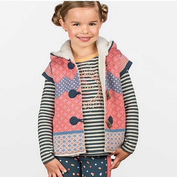 Matilda Jane Geometric Warm Hugs Sherpa Lined Sweater Vest Size 6 - Picture 9 of 16